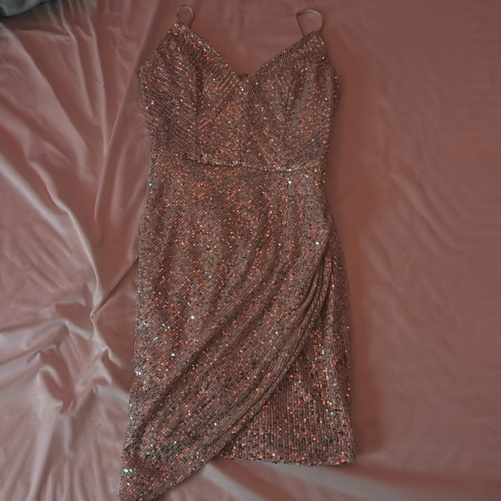 Silver mini sparkly dress